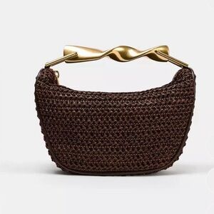 ZARA- Elegant Brown Mini Crochet  Handbag - Brand new, never worn.
